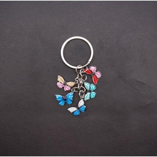 Colorful Enamel Butterfly Keychain Insects Car Key Women Bag Accessories Keyring Jewelry Gifts Chaverio Llavero
