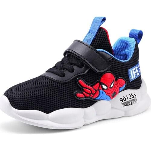 Disney childrens cartoon spiderman boy casual shoes non-slip soft sole sneakers student running mesh breathable shoes