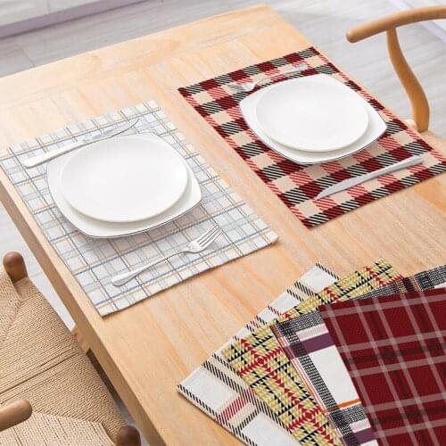 Linen Eco-Friendly Mat Tableware Placemat Table Pad Heat Insulation Coaster Kitchen Non-Slip Home Decoration Accessories Modern
