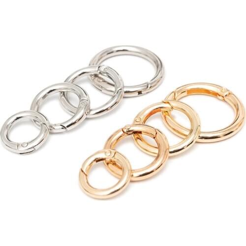 5 Pcs 18mm-34mm Metal O Ring Spring Clasps Round Carabiner Keychain Bag Clips Hook Dog Chain Buckles Connector for DIY Jewelry