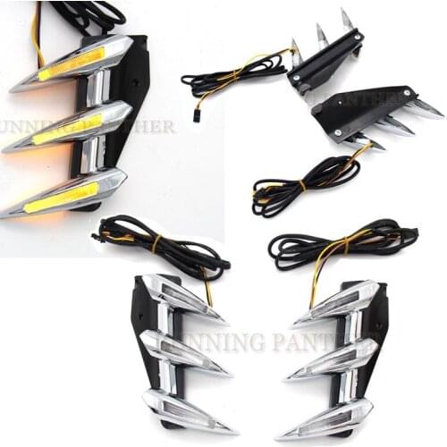 Motorcycle Motorbike Front Fender Trim Indicator Amber Light Running Brake Light For Honda Goldwing GL1800 2001-2011 2008