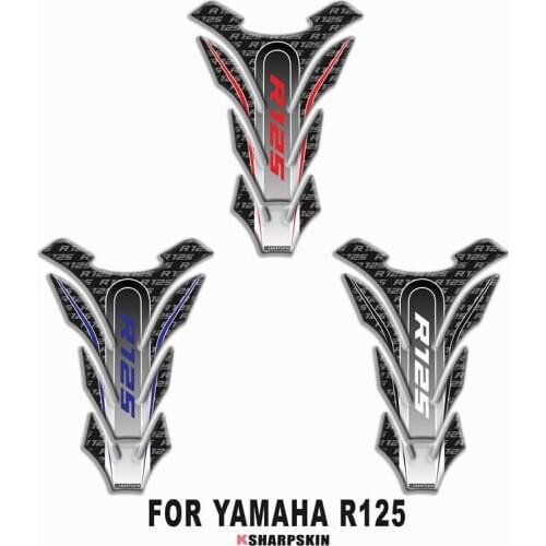 Motorcycle 3D fuel tank pad sign sticker protective Fish Bone Protective Decals FOR YAMAHA R125