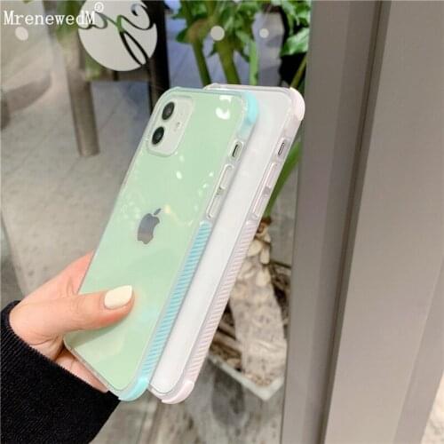 MrenewedM 12 Pro Luxury Transparent Silicone Case For iPhone 11 Pro 12 Mini X Xr Xs Max Soft Shockproof Bumper Cover On 7 8 Plus
