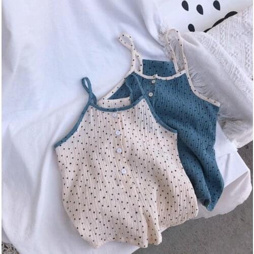 2021 new style girls boys printed vest summer cotton linen fashion kids waist vest