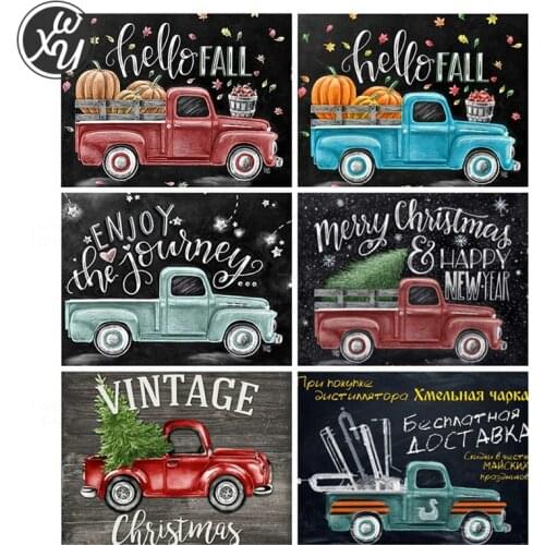 WEIWEI Autumn 5D DIY Diamond Painting Hello Fall Full Square/round Diamond Cross Stitch Kits Diamond Mosaic Embroidery for Decor