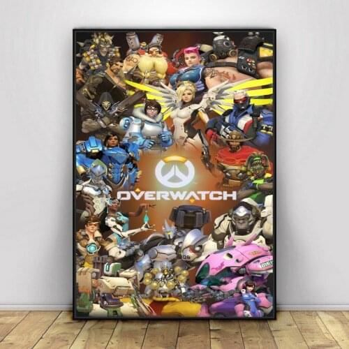 Overwatch Video Game Poster PC,PS4,Exclusive Role-playing RPG Game Canvas Custom Poster Alternative Artwork Gift