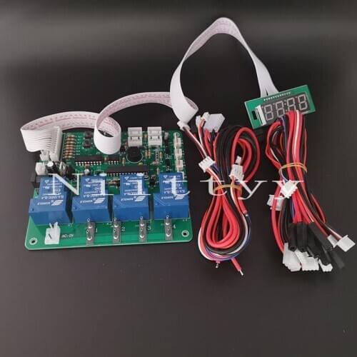 4 digits Coin operated Timer control board 1-4 devices Power Supply timer controller for with all wires for car washing machine