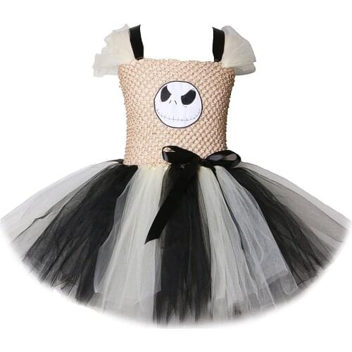 Toddler Baby Girls Tutu Dress Jack Skull Cosplay Dresses for Kids Girl Halloween Costumes for Children Dress Up Ghost Costume