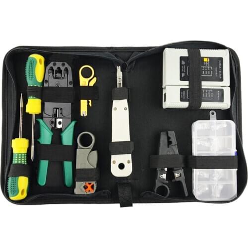 9 in 1 Multi-functional RJ45 RJ11 RJ12 CAT5 Portable LAN Network Repair Tool Kit Utp Cable Tester and PC Plug Plier Crimper