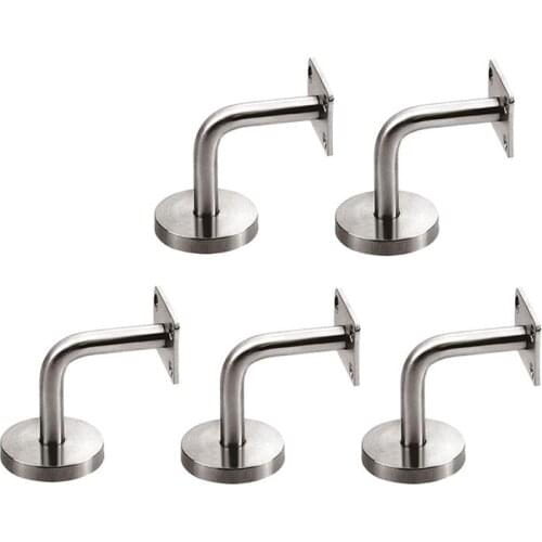 5 PCS Stainless Steel Handrail Wall Mounted Brackets Supports Steel Solid For Wall Stair Handrail Solid For Wall Stair Handrail
