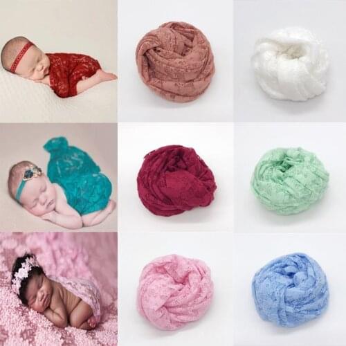 Newborn Photography Props Blanket Props Baby Photo Wrapping Swaddles Lace Cloth Stretch Wrap Photo Shoot Backdrop