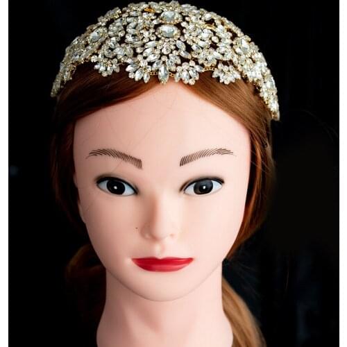 Luxury Rhinestone Forehead Headpiece Tassel Chain for Women Handmade Crystal Headbands Wedding Hair Accessories