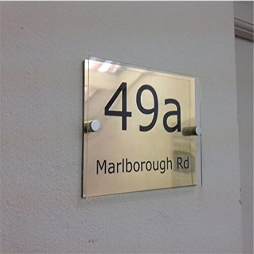 DIY House Number Acrylic Standoff Rectangle House Sign Plaque Door Number Street Modern Contemporary New Build House number