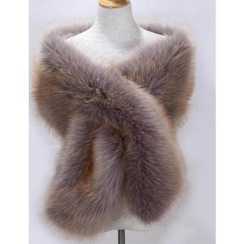 Autumn and winter womens Ultra long faux fox fur collar muffler scarf raccoon fur cape thicken warm Pashmina