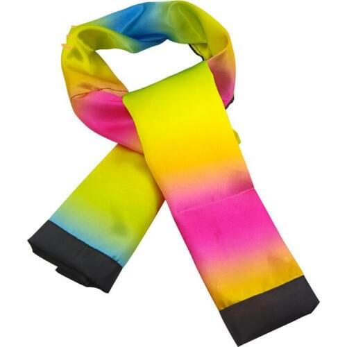 Change Color Scarf Magic tricks Black To Rainbow Silk Streame Magic Tricks magia Props Funny stage Close Up Magie Toys