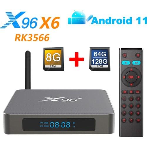NEW X96 X6 Android 11 8GB RAM 64GB 128GB ROM Smart TV BOX 2.4G 5G Dual WiFi 1000M LAN Bluetooth 4K HD Set Top Box