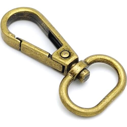 ZENTEII Matel Snap Hooks Rotary Swivel For Backpack Webbing Brown Plated Lobster Clasps