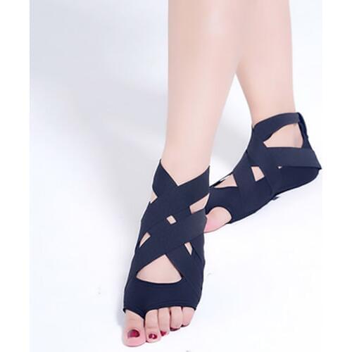 Womens cotton Yoga Socks Silicone Yoga Socks Bandage Yoga Shoes Yoga Backless Anti-slip Socks Training Dance Shoes M17