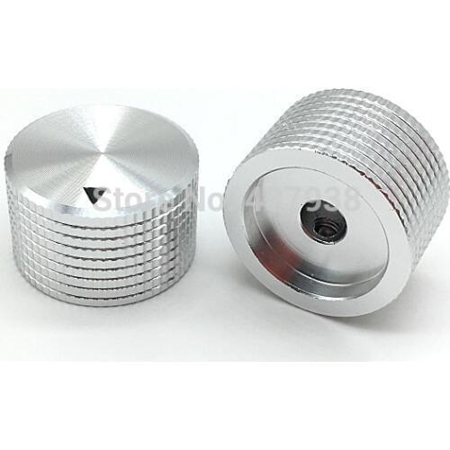 1pcs Silver Aluminum Alloy Potentiometer Amplifier knob Switch Cap 25MM * 16MM hole 6MM Hexagon Socket Screw