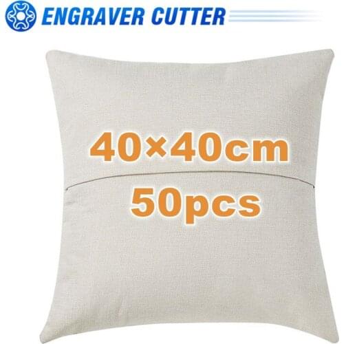 40×40cm Sublimation Blank Linen Pocket Pillow Case Cushion Cover 50PCS