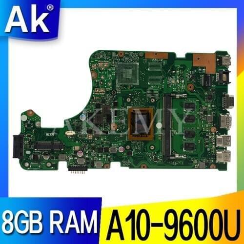 Akemy For ASUS X555Q A555Q X555QG X555QA x555bp X555BA Laotop Mainboard X555QA Motherboard W/ A10-9600U 8GB RAM