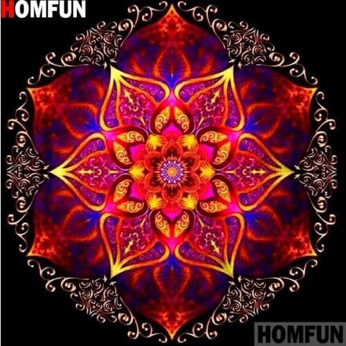 Homfun Full Square/Round Drill 5D DIY Diamond Painting "Mandala flower" 3D Embroidery Cross Stitch Home Decor Gift A10806