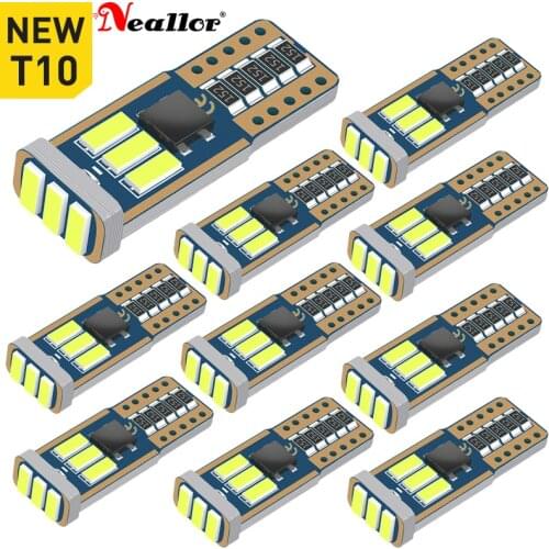 10Pcs Auto Lamp T10 LED Canbus No Error Car Lights for Opel Astra j h k Insignia Corsa Mokka 194 168 W5W LED Bulb White 5w5 2821