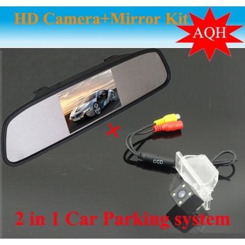 2 in1 car monitor + Car rear view backup Camera For Citroen C4 C5 Peugeot 307 Hatchback 307cc 408 Nissan QASHQAI X-TRAIL Geniss