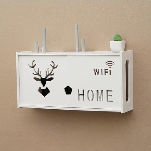 Large Wireless Wifi Router Storage Box PVC panel Shelf Wall Hanging Plug Board Bracket Cable Storage Organizer Home Decor