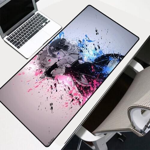 Rem Re Zero Anime Girls Speed Locking Edge Large Rubber Mouse Pad Waterproof Game Desk Mousepad Keyboard Mat for CSGO Dota LOL