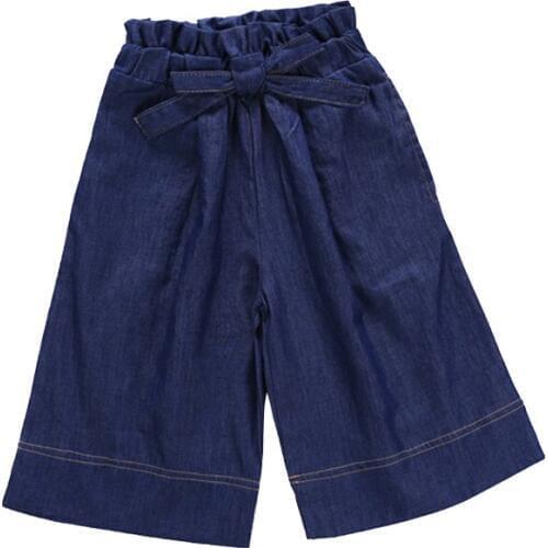 Simple chinese style wide leg pants age for 6-16 yrs teenage girls summer big girls ankle-length pants spring cotton loose pants