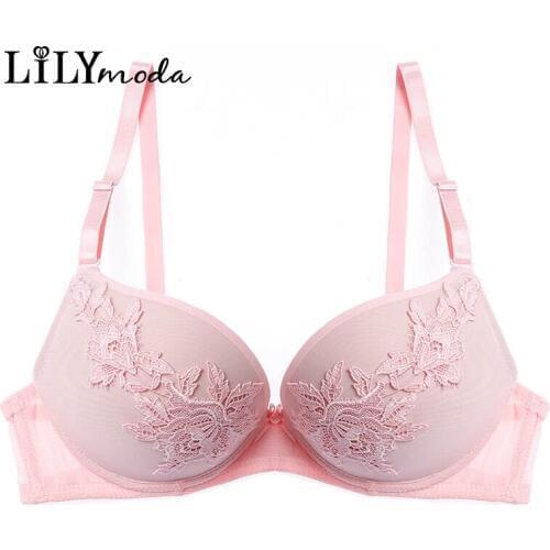 2018 High Quality Ladies Sexy Bra Luxury Floral Embroidery For Women Push Up 3/4 Cup Underwear Female Lingerie Brassiere Soft