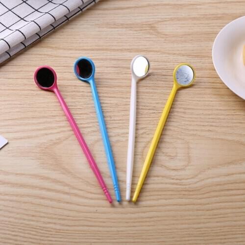 Colorful Plastic Dental Tooth Mirror Odontologicos Dentist Tool for Teeth Whitening Teeth Care 1PC Random Color Dropshipping