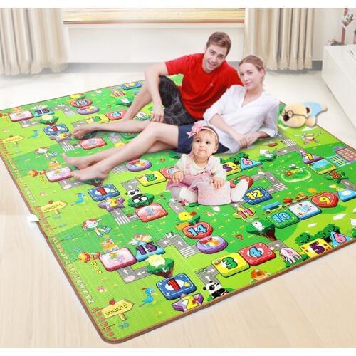Baby Play Mat 0.5cm Thick Foldable Crawling Mat Double Surface Baby Carpet Rug Cartoon Game Playmat Developing Mat for Children