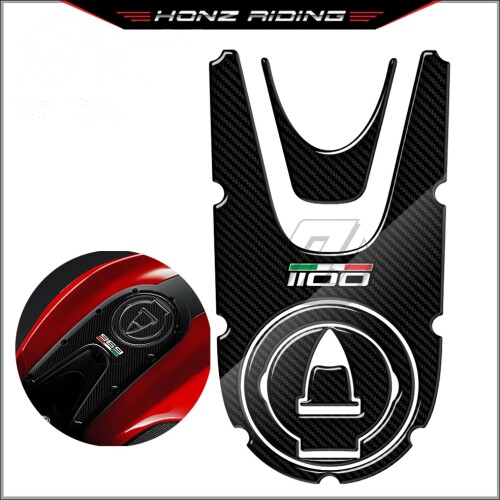 For Ducati Monster 1100 Evo 2008-2014 3D Carbon-look Motorcycle Gas Cap Sticker Tank Pad Protector