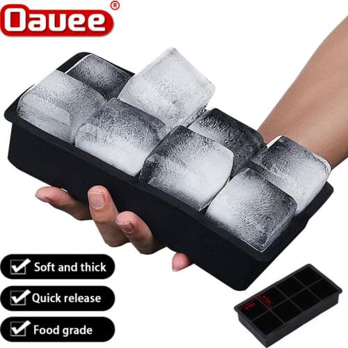 4/6/8/15 Grid Big Ice Tray Mold Giant Jumbo Large Food Grade Silicone Ice Cube Square Tray Mold DIY Ice Maker Ice Cube Tray