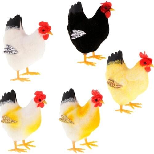 Artificial Chicken Bird Farm Animals Figurine Figures Ornament Garden Table Deco