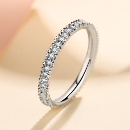 Passed Diamond Test 0.15ct Round Moissanite Ring 925 Sterling Silver Diamond Rings for Women Wedding Diamond Rings Gift