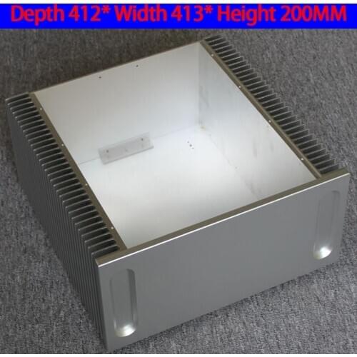 KYYSLB 412*413*200MM WA131 All Aluminum Class A Amplifier Chassis Box House DIY Enclosure with Feet Screws Amplifier Case Shell