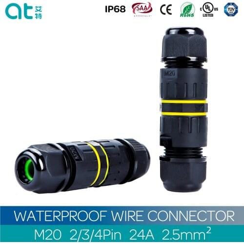M20 IP68 Waterproof Connector 2/3/4/5/6 Pin Electrical Terminal Adapter Wire Connector Screw Solderless Connector LED Cable