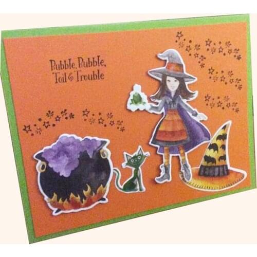 Julyarts Happy Halloween Metal Cutting Dies and Stamps Scrapbooking Tools for DIY Scrapbooking Decorative Embossing DIY