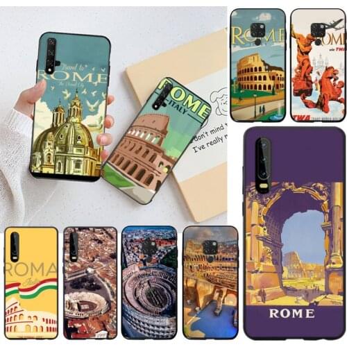 Vintage Colosseum Rome Italy Bling Cute Phone Case for Huawei P40 P30 P20 lite Pro Mate 20 Pro P Smart 2019 prime