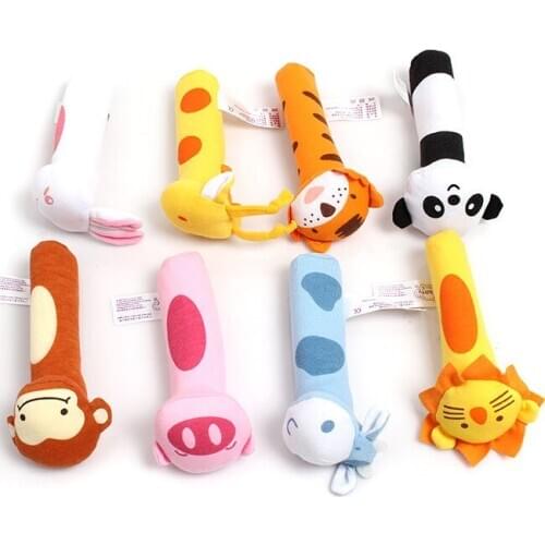 Soft Stuffed Babys Grasping Toys Bibi Squeaker Rods Baby Toys Novelty Baby Animal Toy New Arrival High Quality Plush Toy