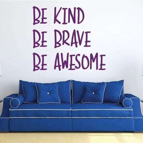 Wall Decals Quotes Be Kind Be Brave Be Awesome Powerful Word Vinyl Wall Stickers for Home School Office Art Decoration S021