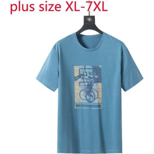 New Arrival Fashion Summer Men Round Neck Printed Short Sleeve Male Knitted Casual T Shirt Plus Size XL 2XL 3XL 4XL 5XL 6XL 7XL