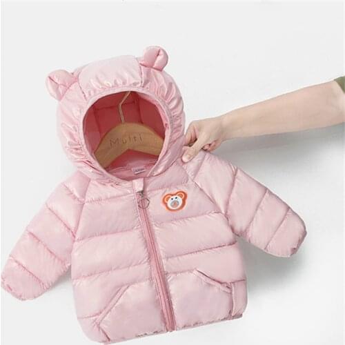 New Baby Girl Winter Coat Kids Glowing Bear Warm Autumn Winter Down Cotton Jacket Infant Childrens Clothing For Baby Boys Coat
