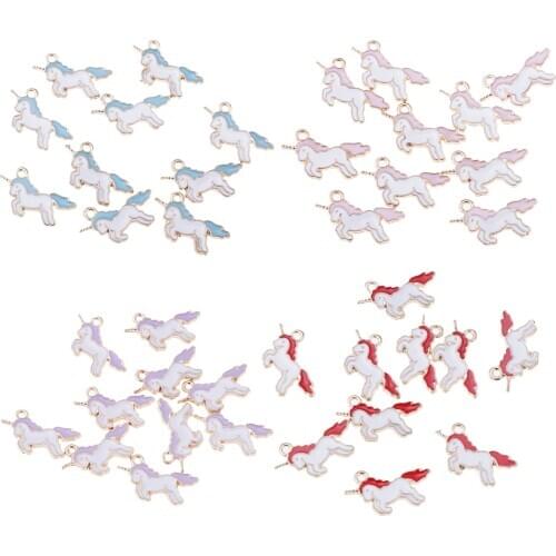 MagiDeal 40Pcs Unicorn Charms Pendant Findings Beads Jewelry Making Crafts