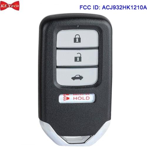 KEYECU for Honda Accord Civic Remote Key Fob ACJ932HK1210A 72147-T2A-A01 216J-HK1210A 313.8MHz ID47 Chip