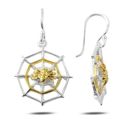 Silverlina Silver Gold Plated Spider & Network