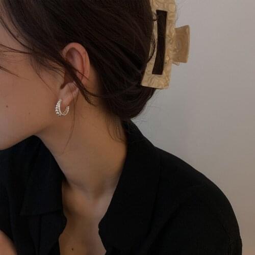 Hoop Earrings For Women Peas Round Beads Double Geometric Fashion Creative Design New Trend Girl Student Daily Jewelry BOYULIGE